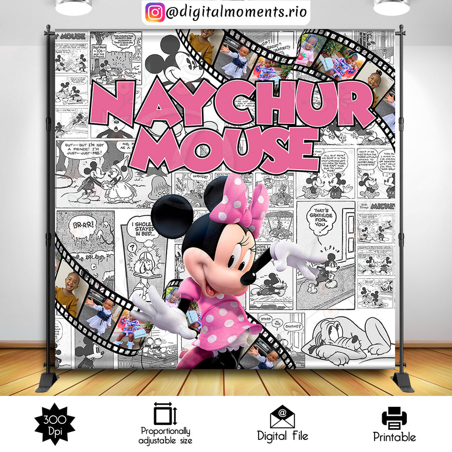 Minnie Mouse 8x8 Custom Backdrop, Digital file only | Custom Digital Download for Kids Party or Event