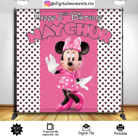 Minnie Mouse 8x8 Fondo personalizado, solo archivo digital