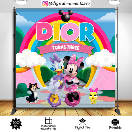 Minnie Rainbow 8x8, events, mouse, minnie, custom, 8x8, backdrop
