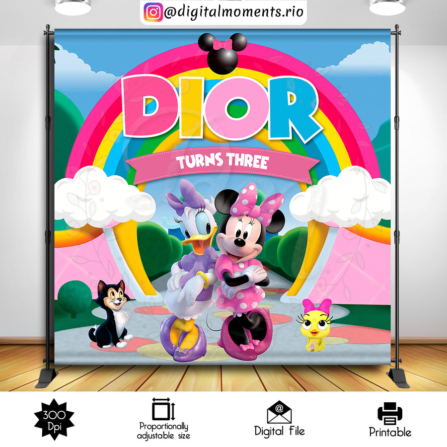 Minnie Mouse 8x8 Custom Backdrop, Digital file only | Custom Digital Download for Kids Party or Event