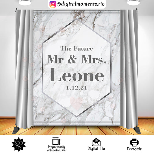 Silver Marble 6x8 custom backdrop, Digital file only