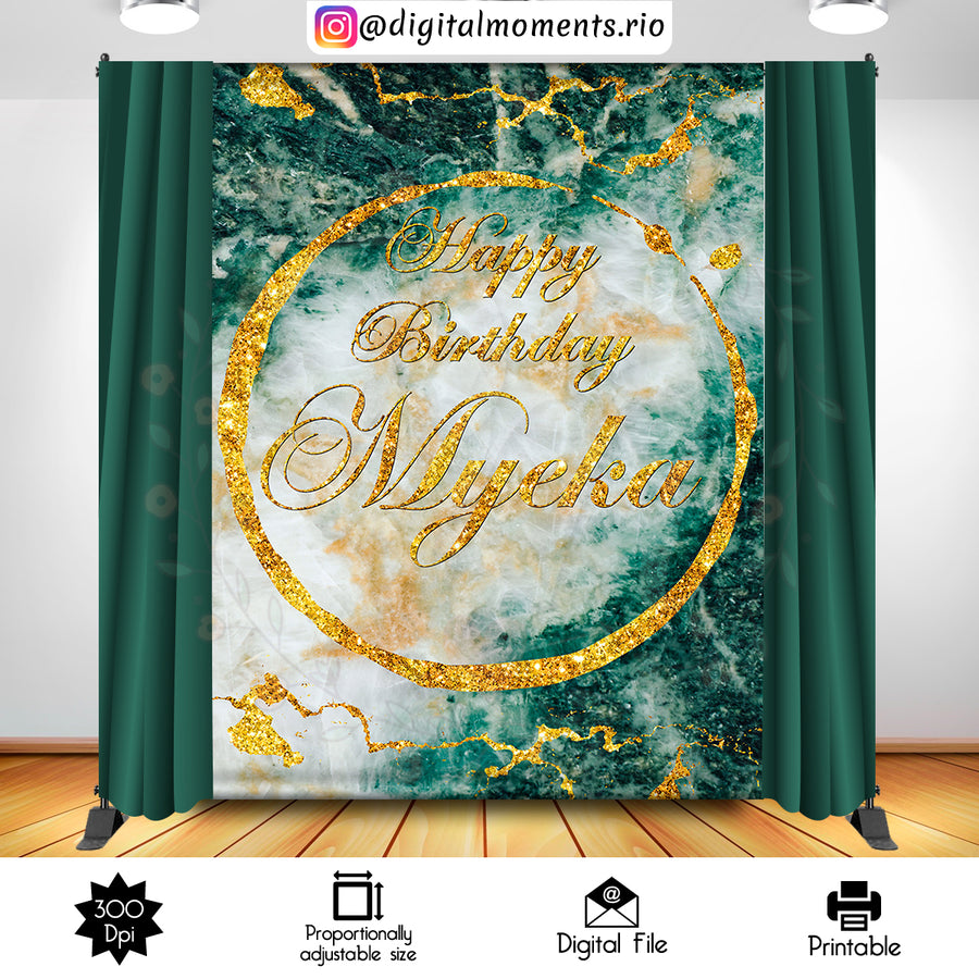 Green and Gold Marble 6x8 custom backdrop, Digital file only | Custom Digital Download for Kids Party or Event