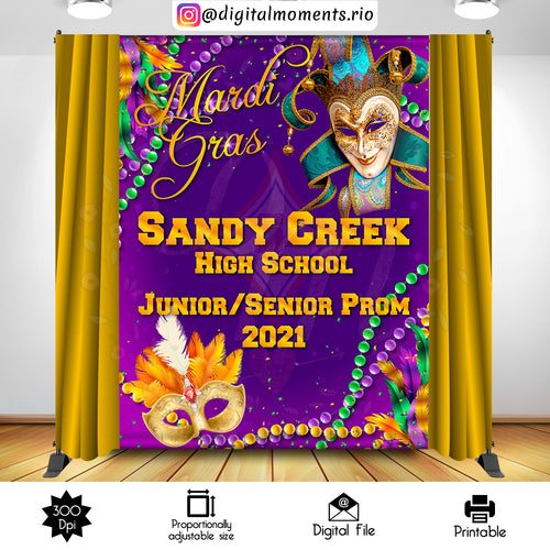 Mardi Gras 6x8, grass, events, custom, prom, mardi, backdrop, 6x8