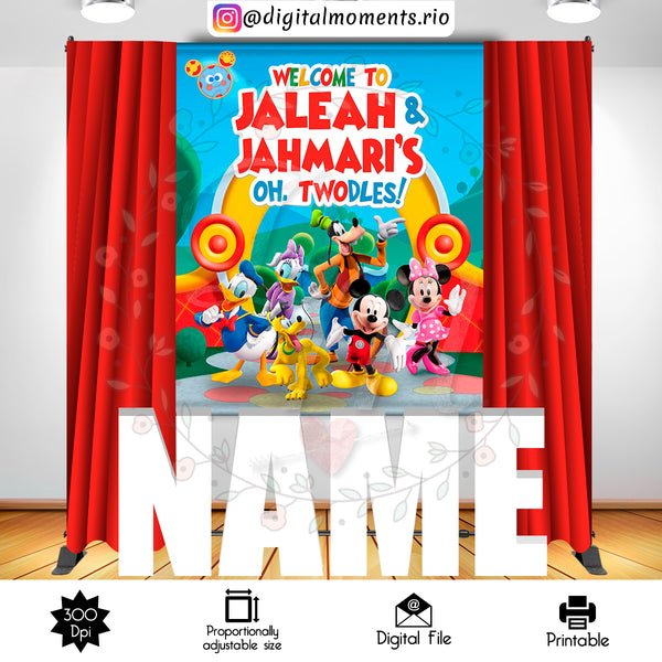 Mickey Mouse Clubhouse 5x6 Custom Backdrop, Custom Digital File | Digital Download for Events for Events. 5x6, arts, backdrop, backdrop-sign…