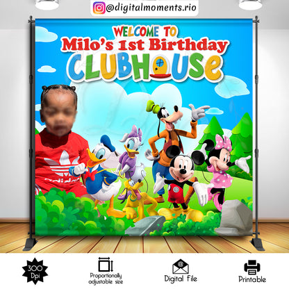 Mickey Clubhouse 8x8 Milo, events, mouse, mickey, custom, one, picture, 8x8, backdrop