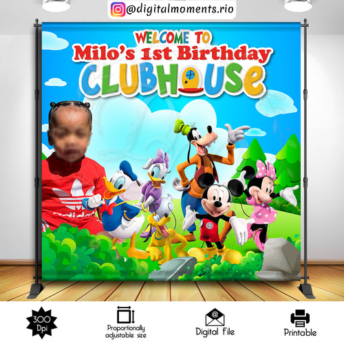 Mickey Clubhouse 8x8 Milo, events, mouse, mickey, custom, one, picture, 8x8, backdrop