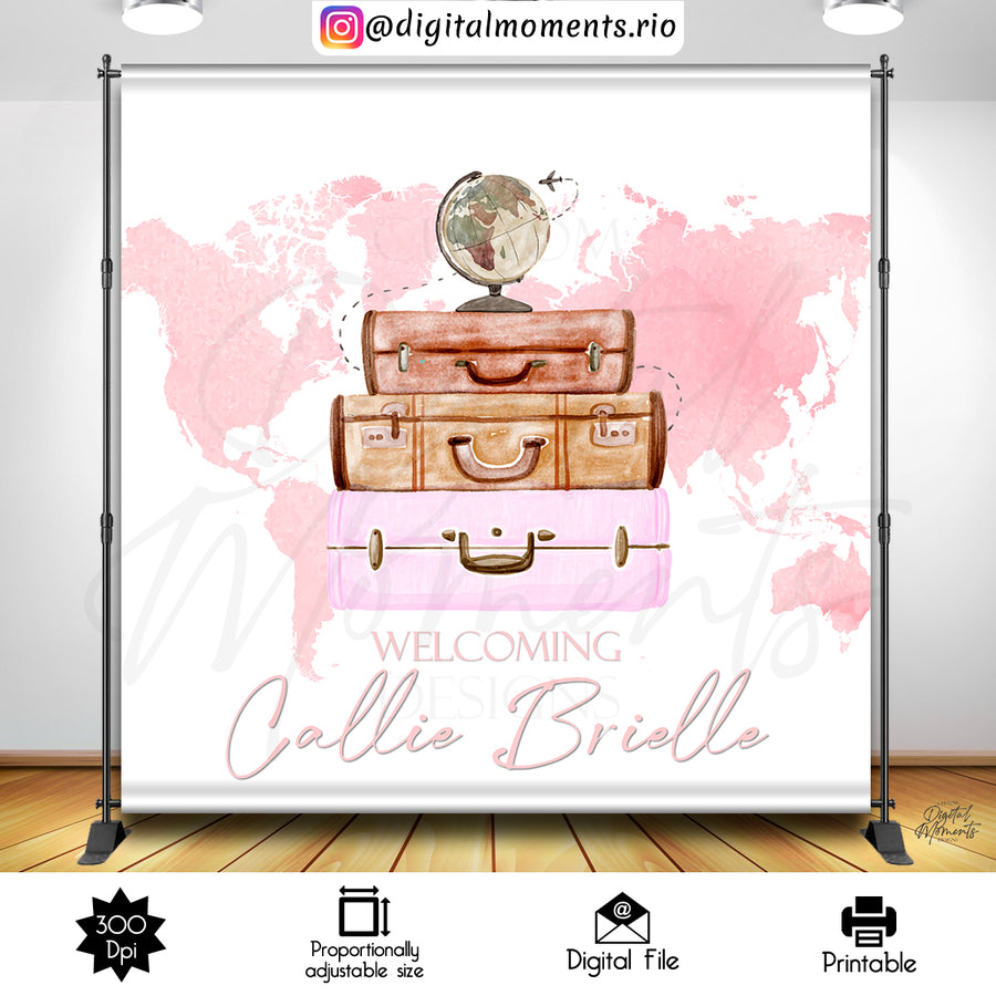 Adventure Awaits 8x8 Custom Backdrop, Digital file only | Custom Digital Download for Kids Party or Event