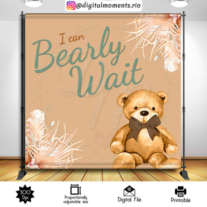 Pampas Bearly 8x8, events, custom, 8x8, bear, teddy, backdrop