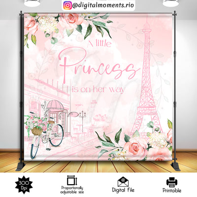 Paris Baby Shower - Backdrop - Birthday