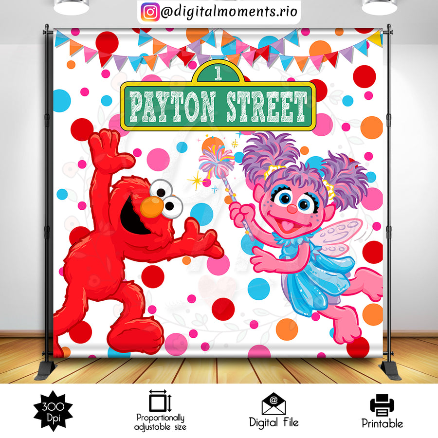 Sesame Street 8x8 Custom Backdrop, Digital file only | Custom Digital Download for Kids Party or Event