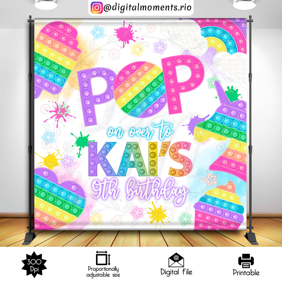 Pop-it 8x8 custom backdrop, Digital file only | Custom Digital Download for Kids Party or Event