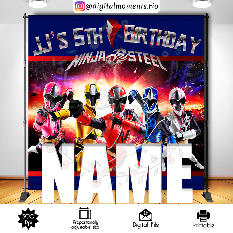 Power Rangers 8x8 Custom Backdrop, Digital file only | Custom Digital Download for Kids Party or Event