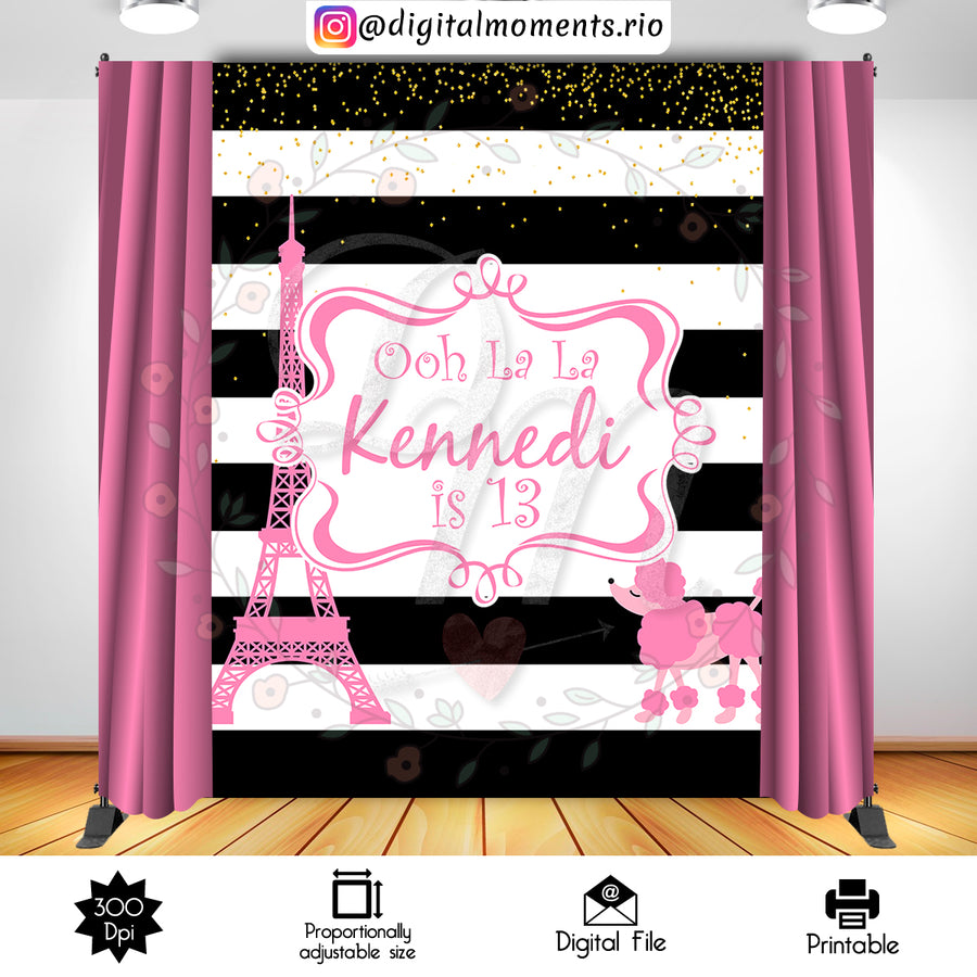 Paris 6x8 Custom Backdrop, Digital file only | Custom Digital Download for Kids Party or Event