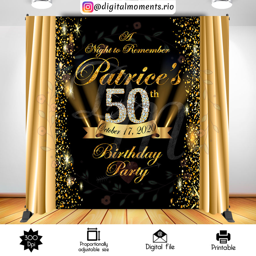 Birthday 6x8 Custom Backdrop, Digital file only | Custom Digital Download for Kids Party or Event