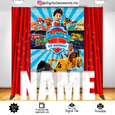 Paw Patrol - Backdrop - Birthday