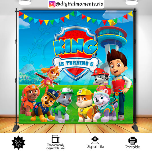 Paw Patrol 8x8 Fondo personalizado, solo archivo digital