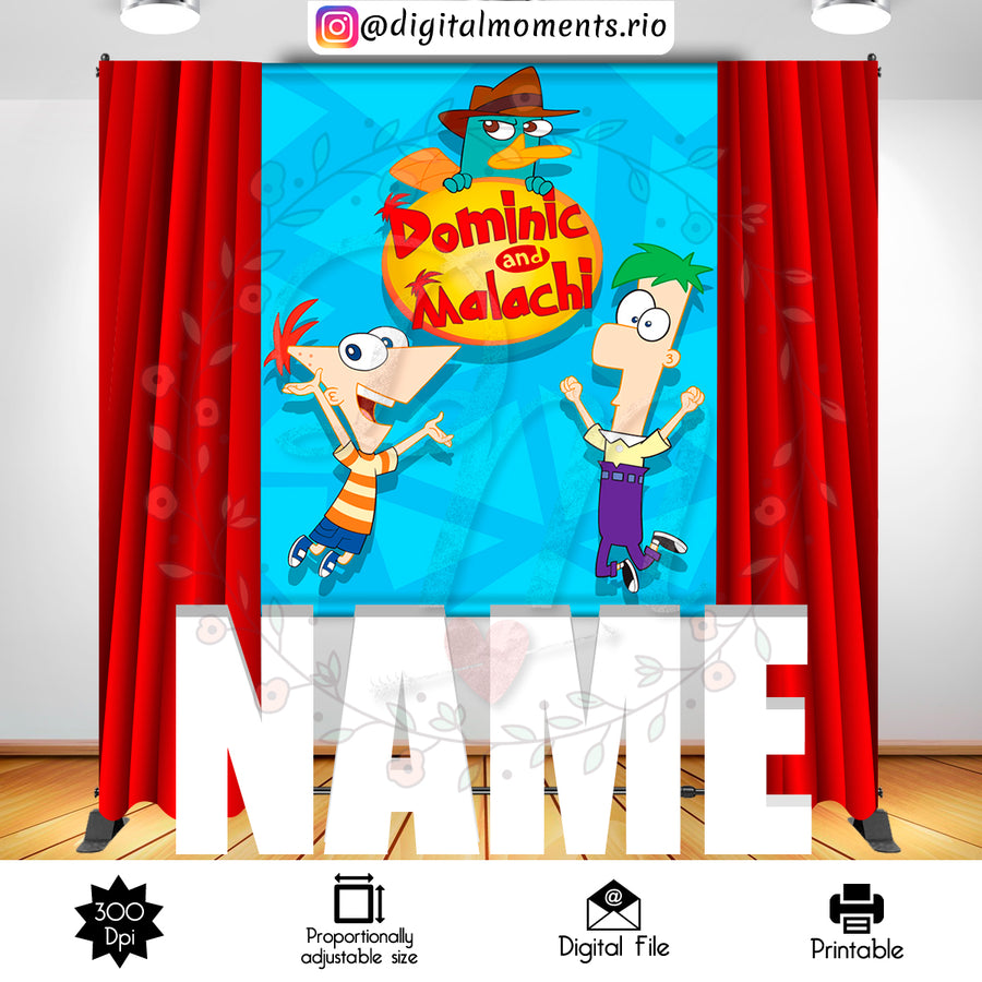Phineas and Ferb 5x6 Custom backdrop, Digital file only | Custom Digital Download for Kids Party or Event