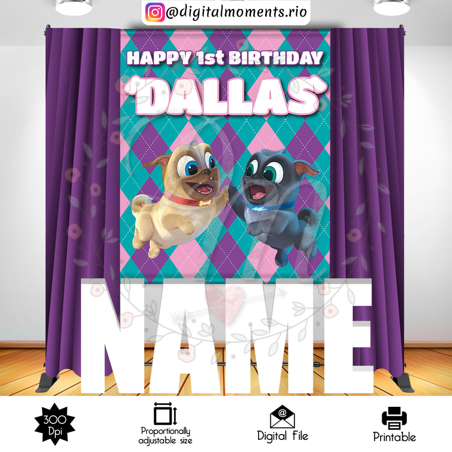 Puppy Dog Pals 5x6 Custom Backdrop, Digital file only | Custom Digital Download for Kids Party or Event