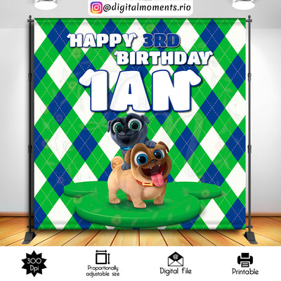 Puppy Dog Paws - Backdrop - Birthday