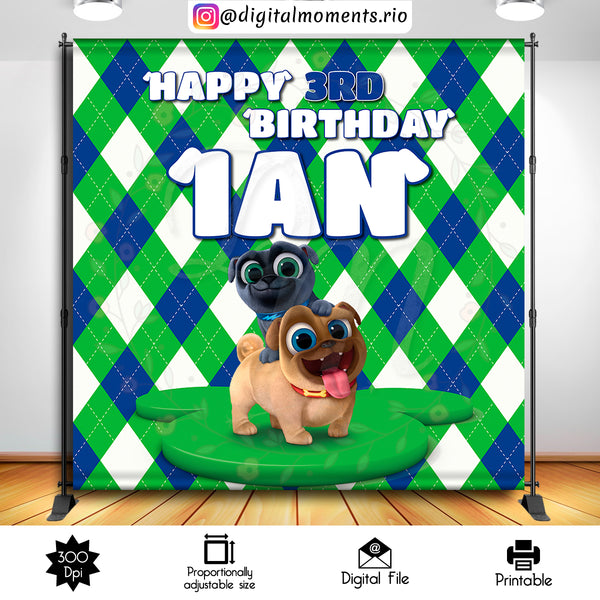 Puppy Dog Paws 8x8 Custom Backdrop, Digital file only | Custom Digital Download for Kids Party or Event