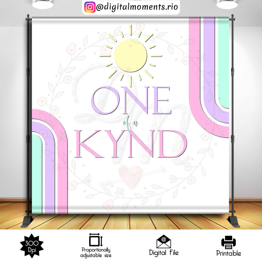 Pastel Rainbow 8x8 Custom Backdrop, Digital file only | Custom Digital Download for Kids Party or Event