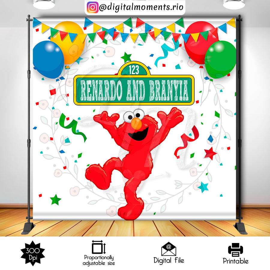 Sesame Street 8x8 Custom Backdrop, Digital file only | Custom Digital Download for Kids Party or Event