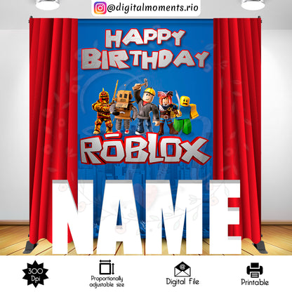 Diseño de fondo digital Roblox 5x8, descarga instantánea