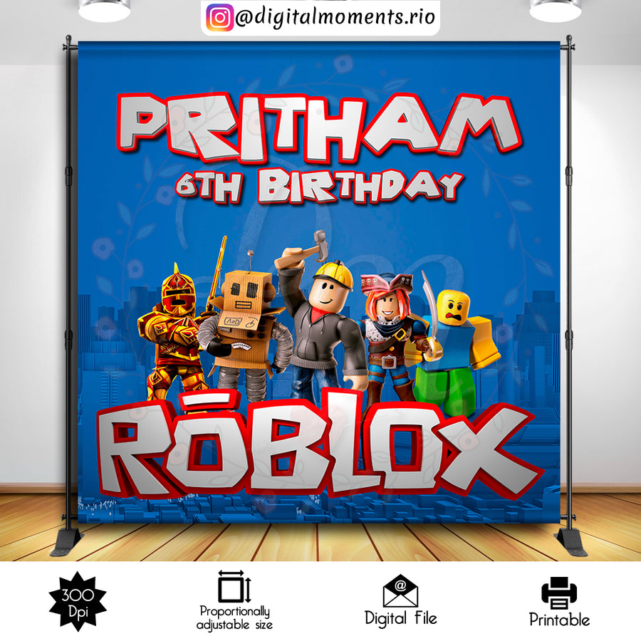 Roblox 8x8 Custom Backdrop, Digital file only | Custom Digital Download for Kids Party or Event