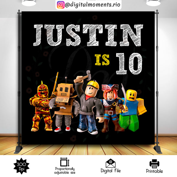 Roblox 8x8 Custom Backdrop, Digital file only | Custom Digital Download for Kids Party or Event