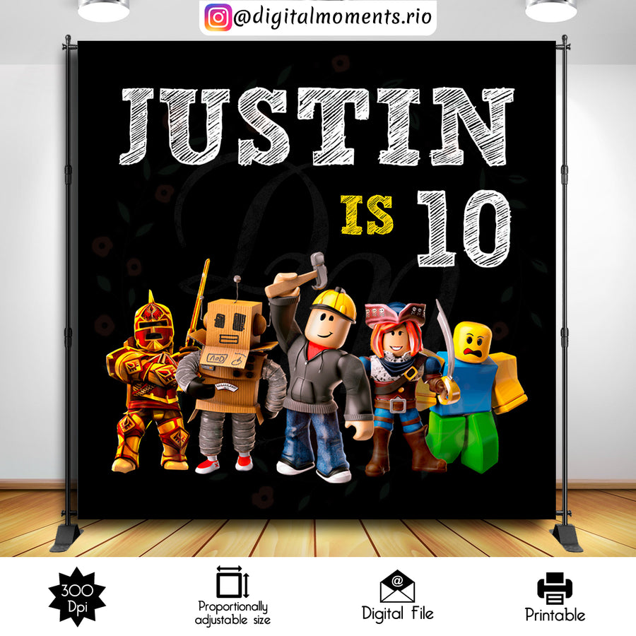 Roblox 8x8 Custom Backdrop, Digital file only | Custom Digital Download for Kids Party or Event