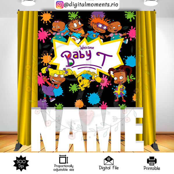 RugRats 6x6 custom backdrop , Digital File Only | Digital Download for Events - Instant Digital Download. 6x6, arts, backdrop, backdrop-sign…