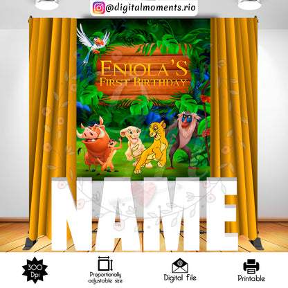 Rei Leao 5x6 Eniola, lion, events, custom, 5x6, king, backdrop