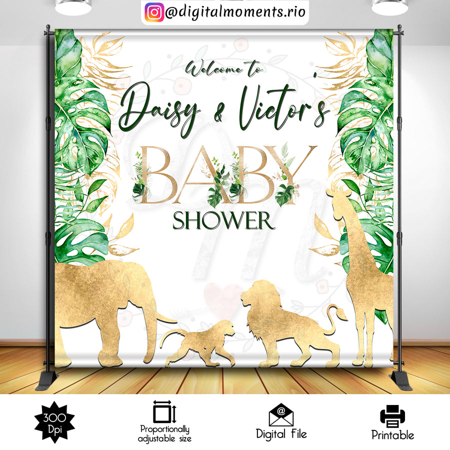 Safari 8x8 Custom Backdrop, Digital file only | Custom Digital Download for Kids Party or Event