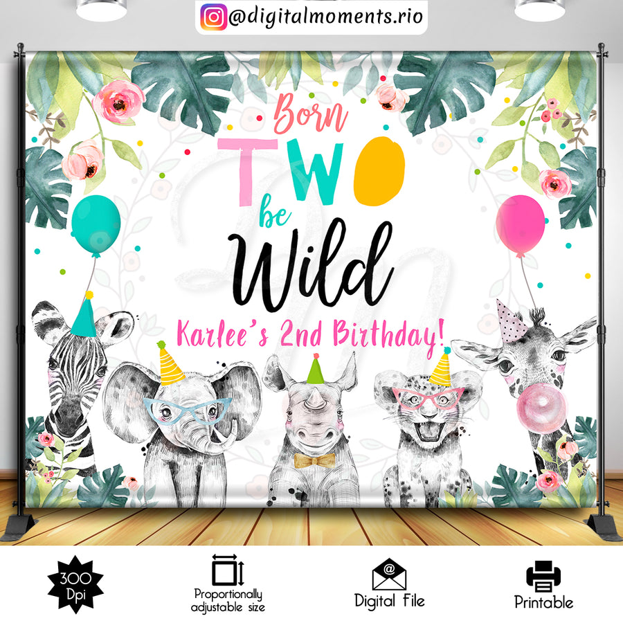 Safari 10x8 Custom Backdrop, Digital file only | Custom Digital Download for Kids Party or Event