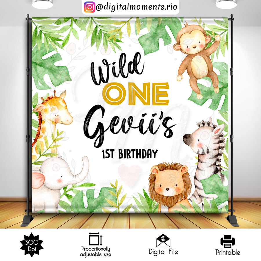 Safari 8x8 Custom Backdrop, Digital file only | Custom Digital Download for Kids Party or Event
