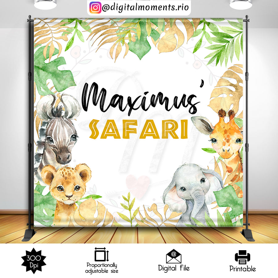 Safari 8x8 Custom Backdrop, Digital file only | Custom Digital Download for Kids Party or Event