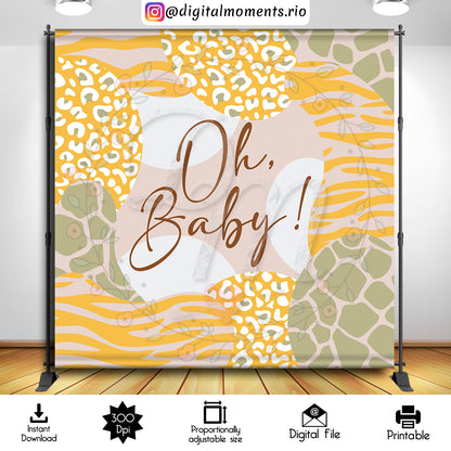 Animal Print 8x8 Digital Backdrop Design, Instant Download