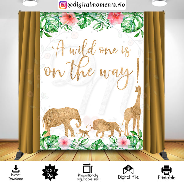 Safari Wild One 6x8 Digital Backdrop Design, Instant Download | Digital Download for Events - Instant Download. 6x8, arts, backdrop,…