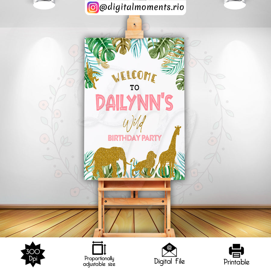 Safari 2x3 Custom sign, Digital file only | Custom Digital Download for Kids Party or Event