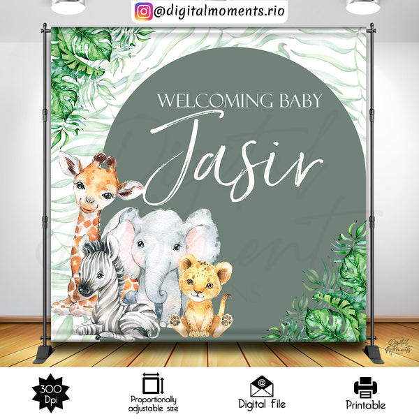 Baby Animals Safari 8x8 Custom Backdrop, Custom Digital File | Digital Download for Events for Events. 8x8, animals, arts, baby, backdrop, b…