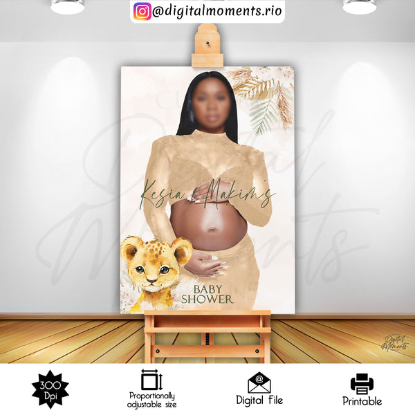 Baby Lion 2x3 Custom sign with 1 picture, Custom Digital File | Digital Download for Events for Events. 1, 2x3, arts, baby, celebration, cus…