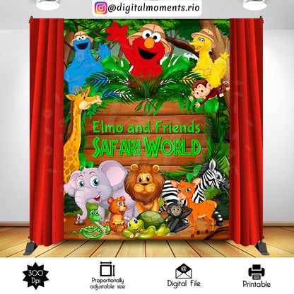 Sesame Safari 5x4, events, elmo, custom, safari, backdrop, 6x8