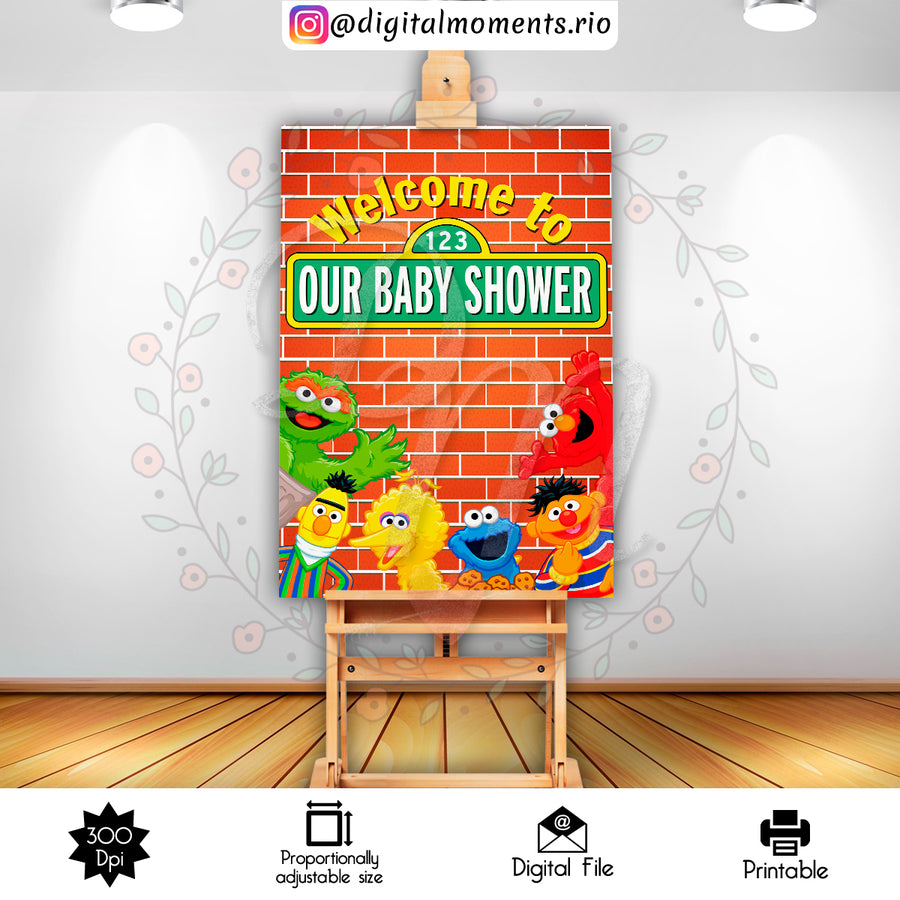 Sesame Street 2x3 Custom sign, Digital file only | Custom Digital Download for Kids Party or Event