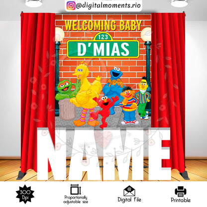 Sesame Street 5x6, events, sesame, 5x6, custom, backdrop, street