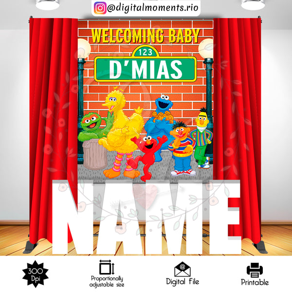 Sesame Street 5x6 Custom backdrop, Custom Digital File | Digital Download for Events for Events. 5x6, arts, backdrop, backdrop-sign, celebra…