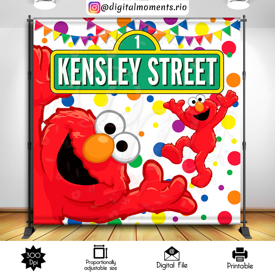 Sesame Street 8x8 Custom Backdrop, Digital file only | Custom Digital Download for Kids Party or Event