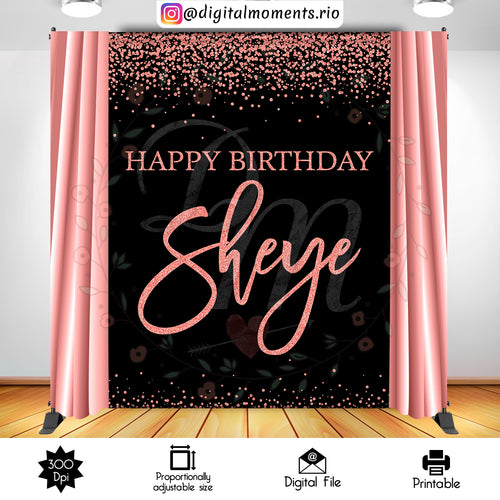 Sheye 6x8, events, custom, rose, gold, backdrop, 6x8