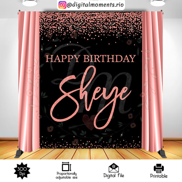 Rose Gold 6x8 Custom Backdrop, Custom Digital File | Digital Download for Events for Events. 6x8, arts, backdrop, backdrop-sign, celebration…