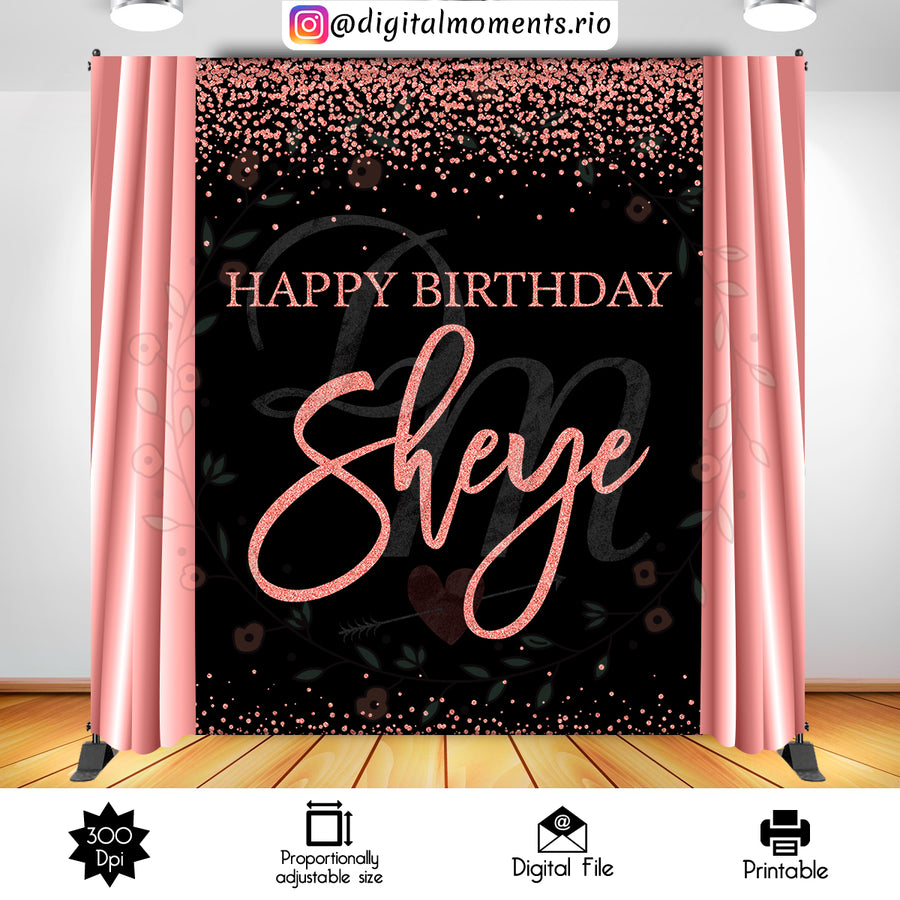 Rose Gold 6x8 Custom Backdrop, Digital file only | Custom Digital Download for Kids Party or Event