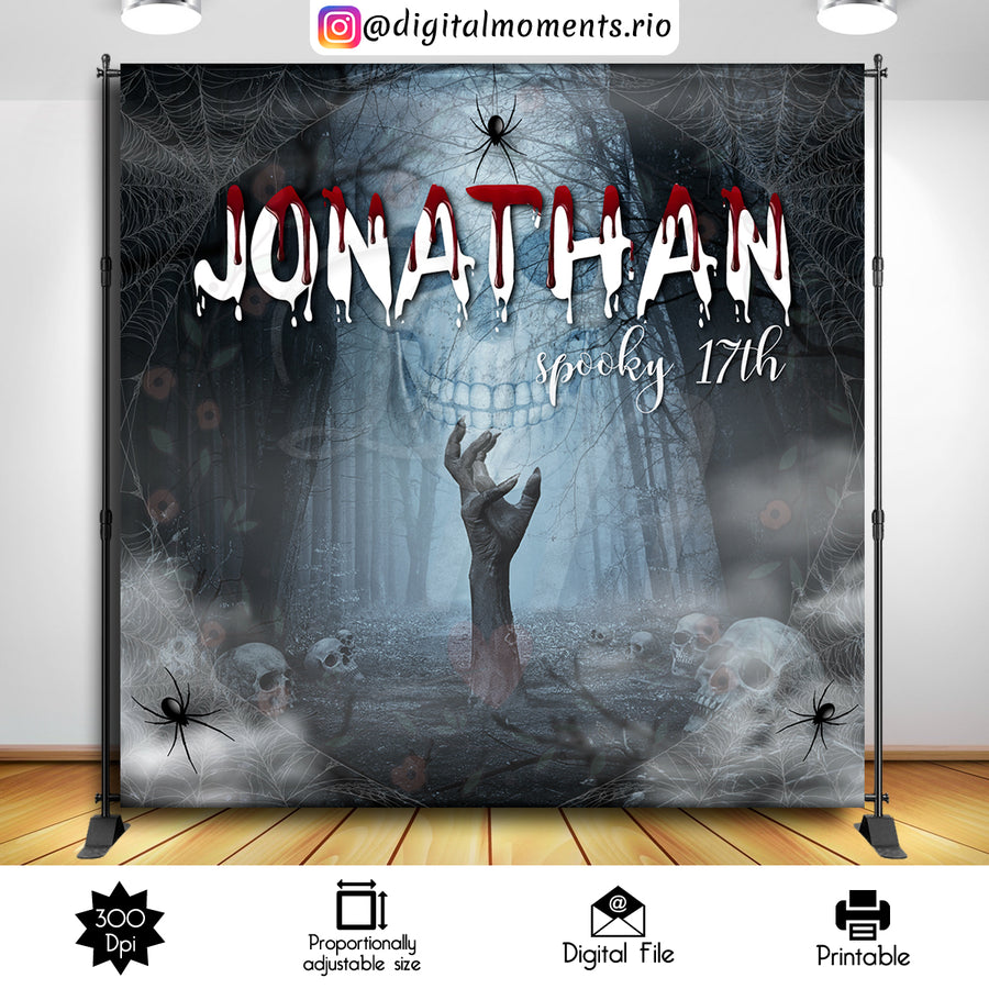 Halloween 8x8 Custom Backdrop, Digital file only | Custom Digital Download for Kids Party or Event